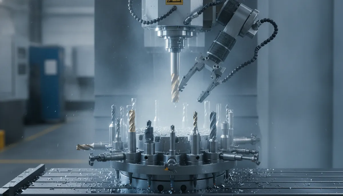 automatic tool changer CNC machine close-up
