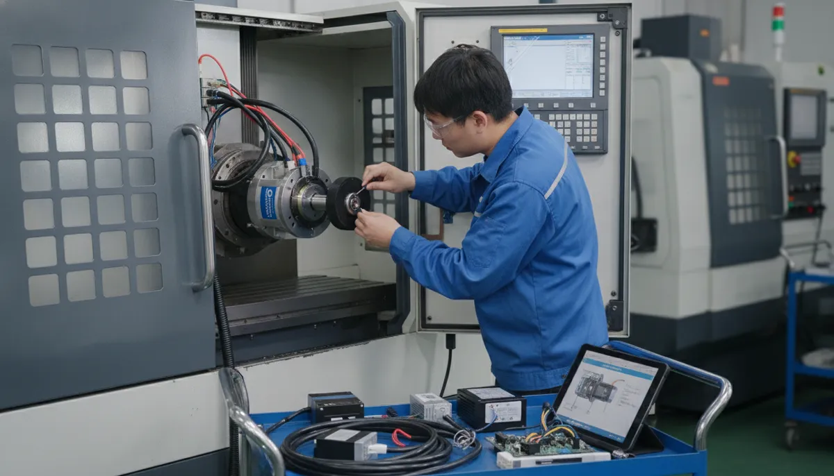 CNC retrofit with closed loop servo system installation on machining center