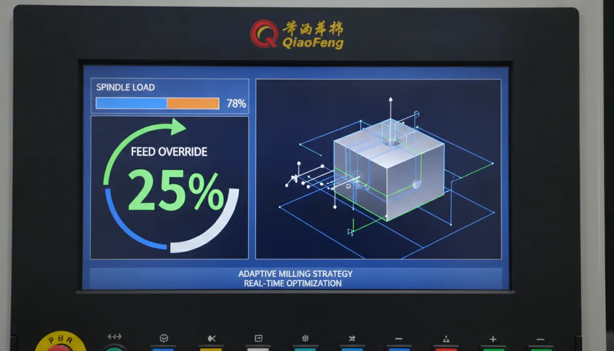 CNC adaptive control interface with real-time feed and load display