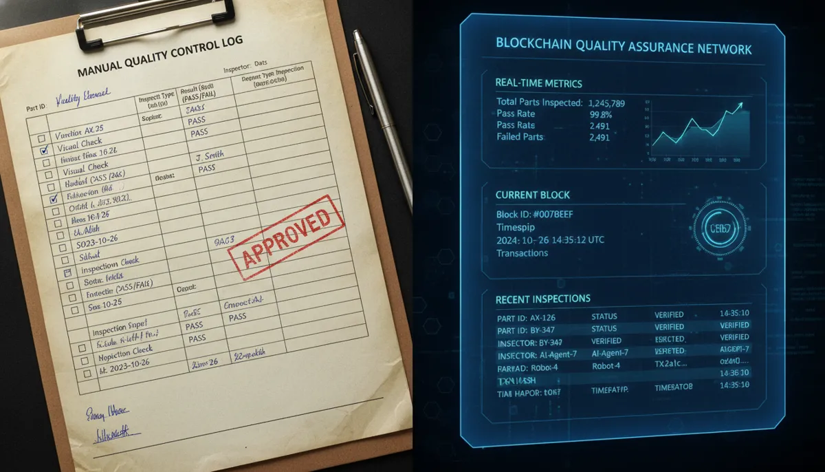 CNC blockchain quality dashboard vs traditional paper tracking