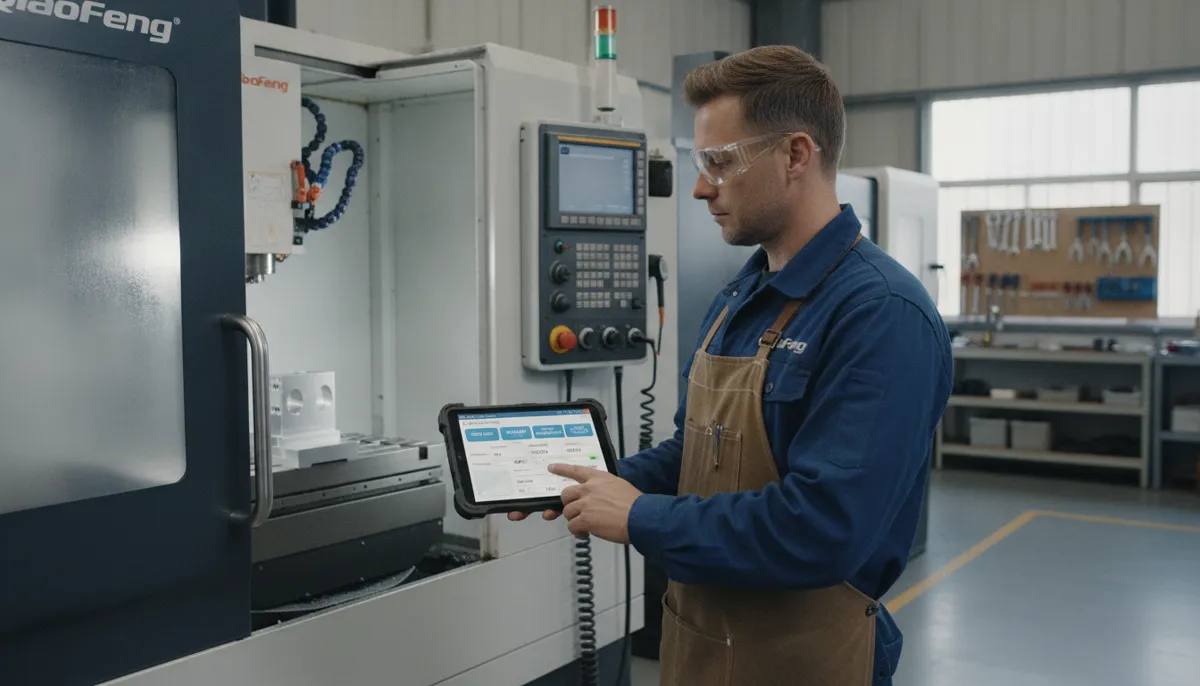 CNC chip load settings being adjusted on QFCNCMachine control panel for optimal feed per tooth