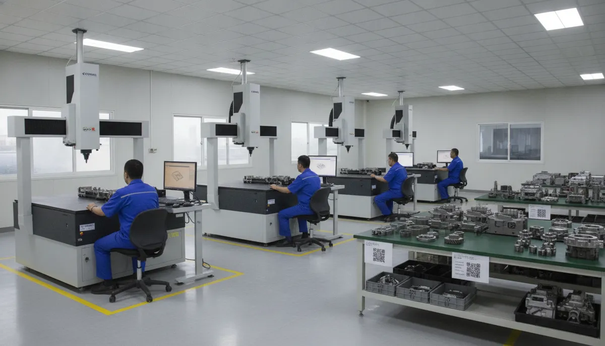QiaoFeng CNC CMM quality control lab with bridge and gantry CMM systems in operation