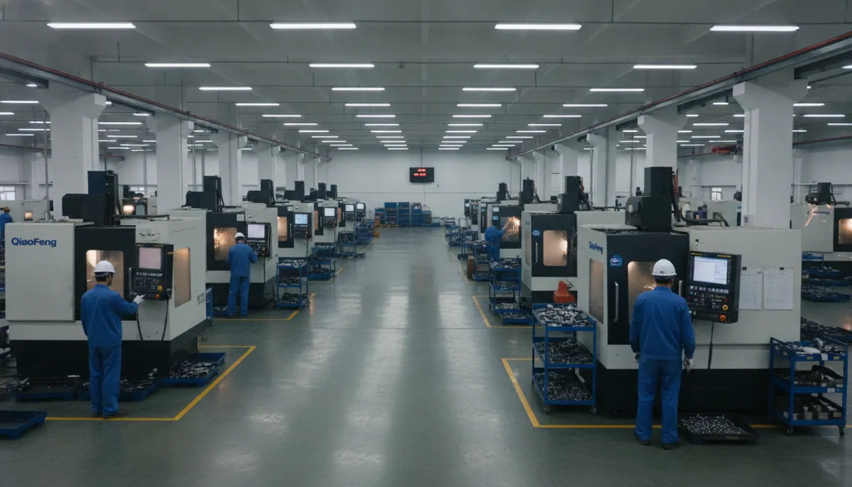 CNC controller types comparison — industrial control unit on a vertical machining center