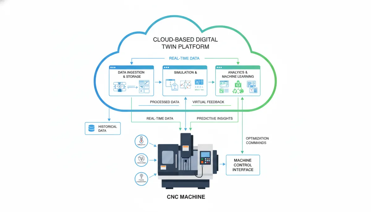 CNC digital twin process architecture diagram