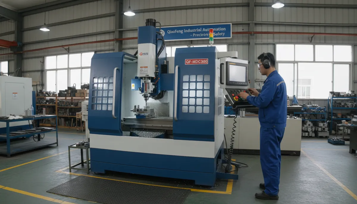 QiaoFeng combination milling drilling CNC machine installed in a production workshop
