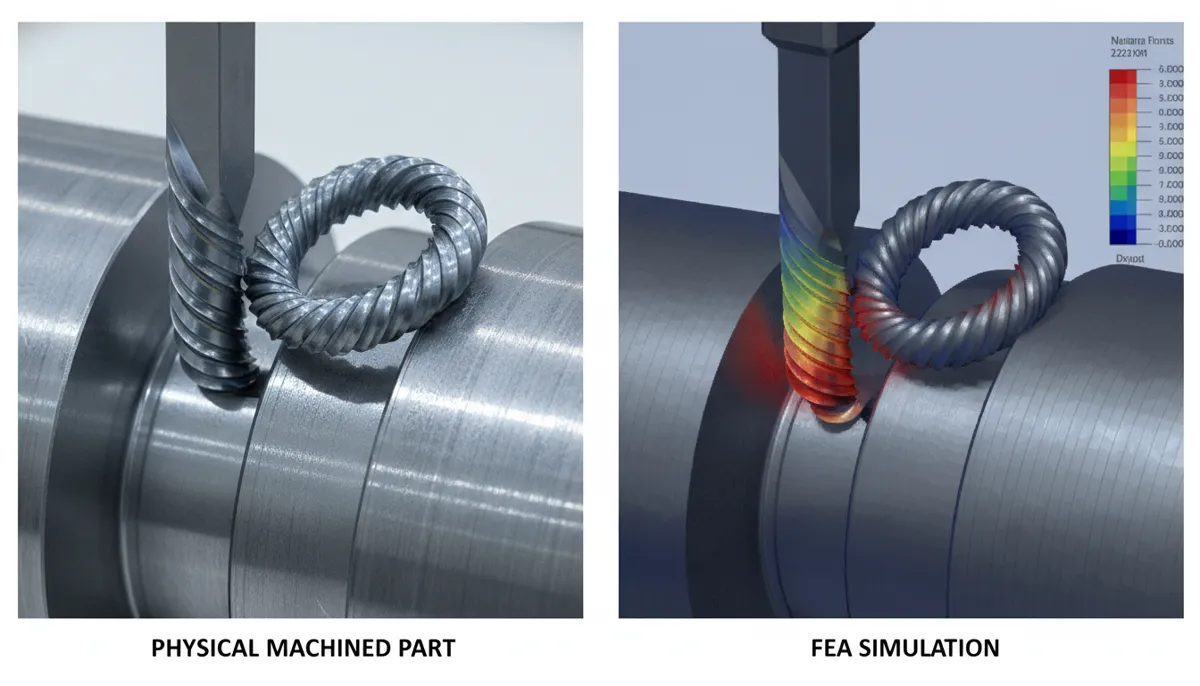 CNC FEA machining deformation analysis validation comparison chart