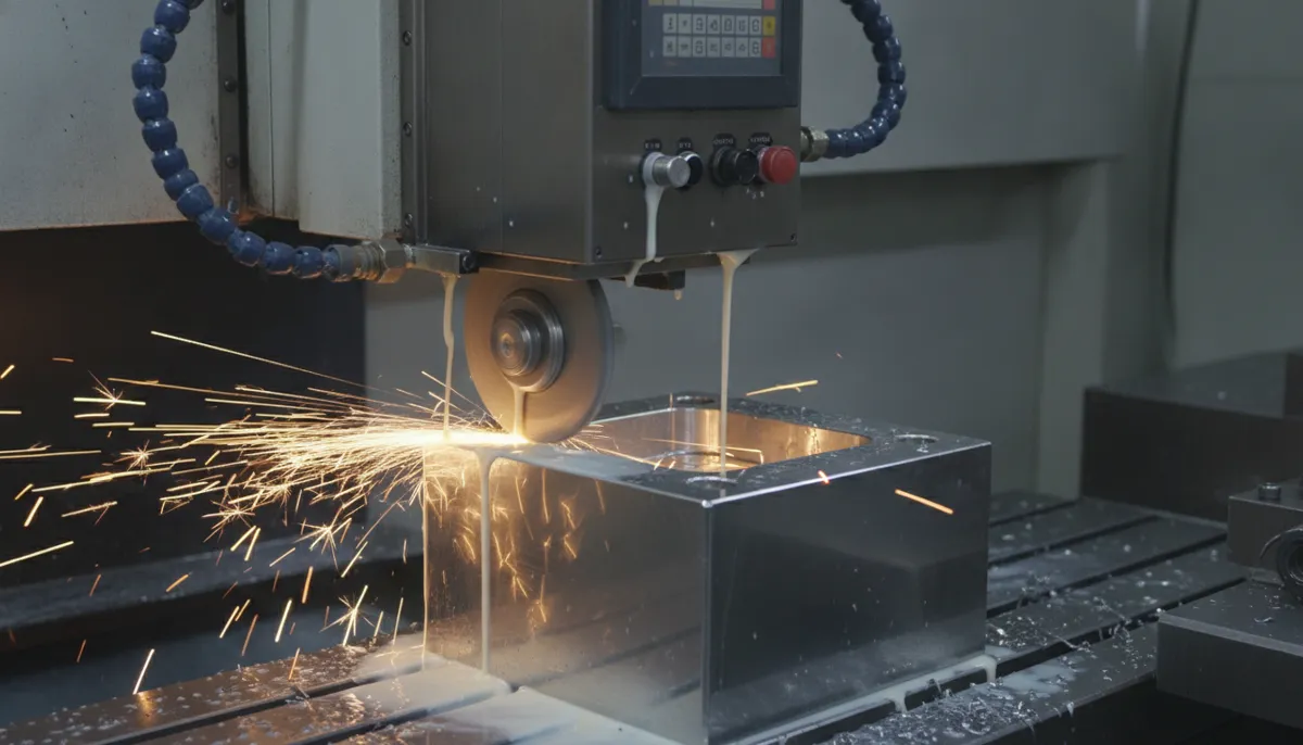 precision mold cavity grinding on QiaoFeng CNC grinding machine showing surface finish result