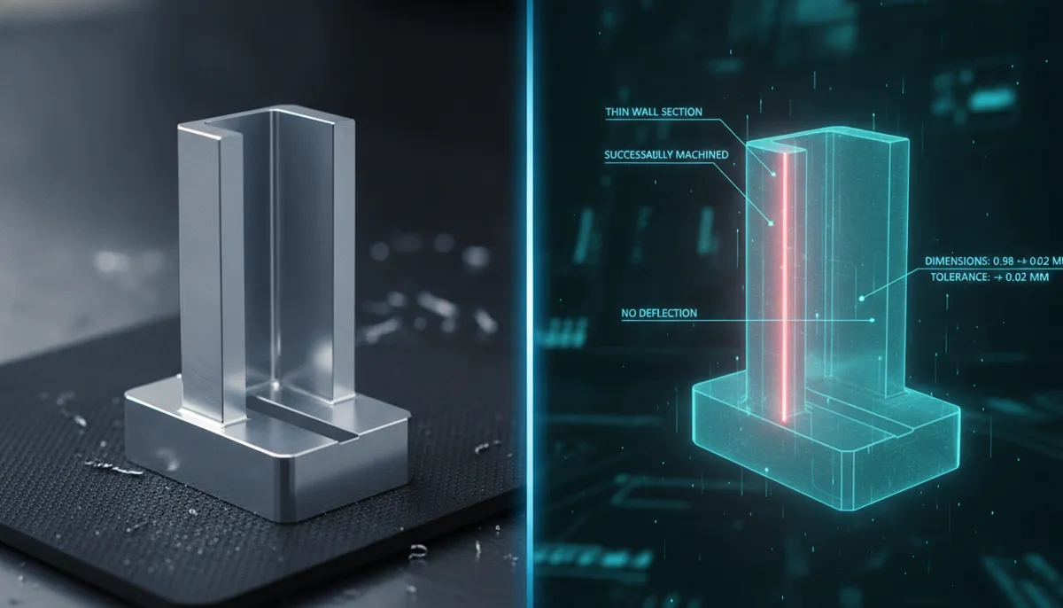 CNC holographic display visualization compared to finished machined part