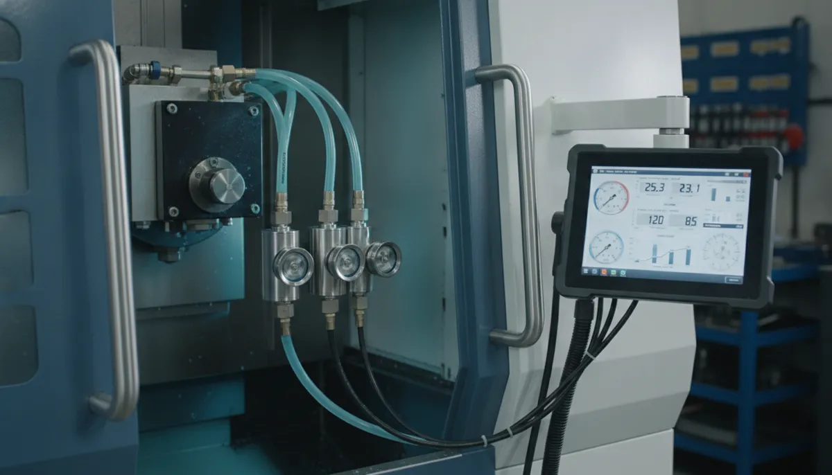 CNC machine health monitoring for coolant pressure and flow condition