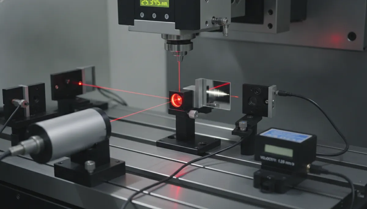 Laser interferometer used for CNC step test and geometric verification