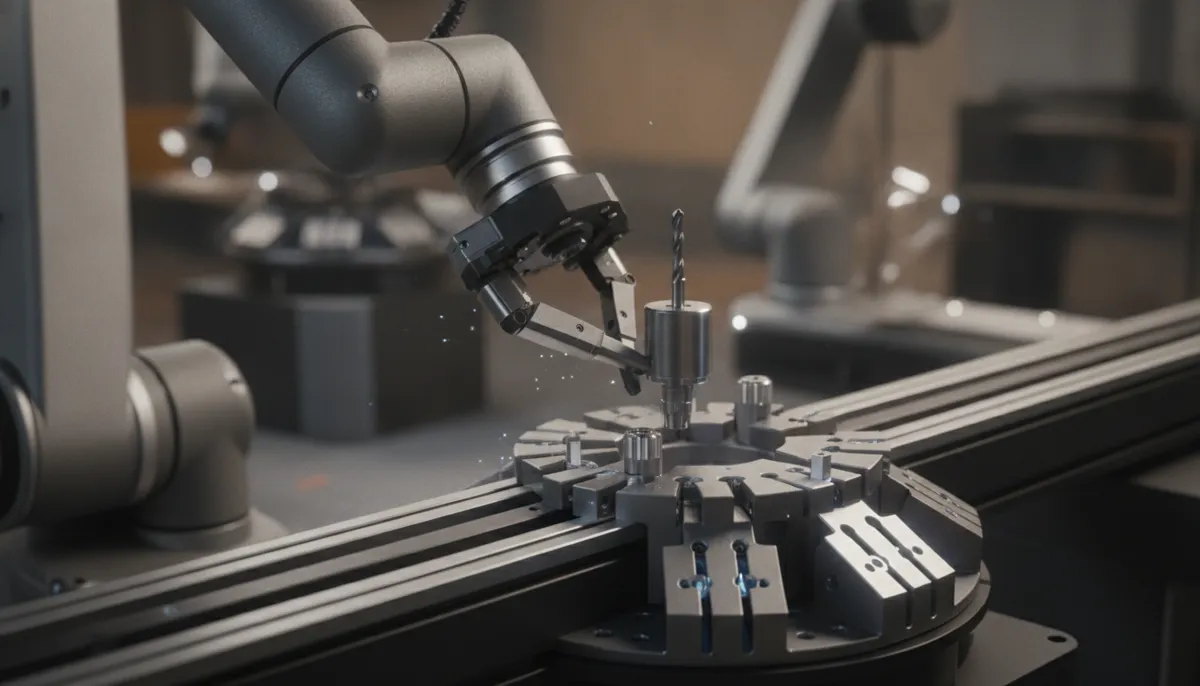 CNC swarm robotics modular tool changer system close-up