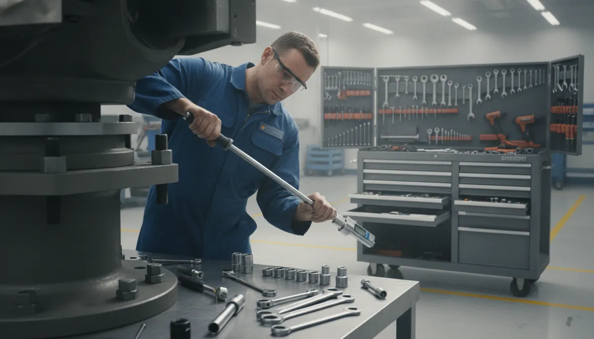 CNC turret alarm clamp torque check by certified technician