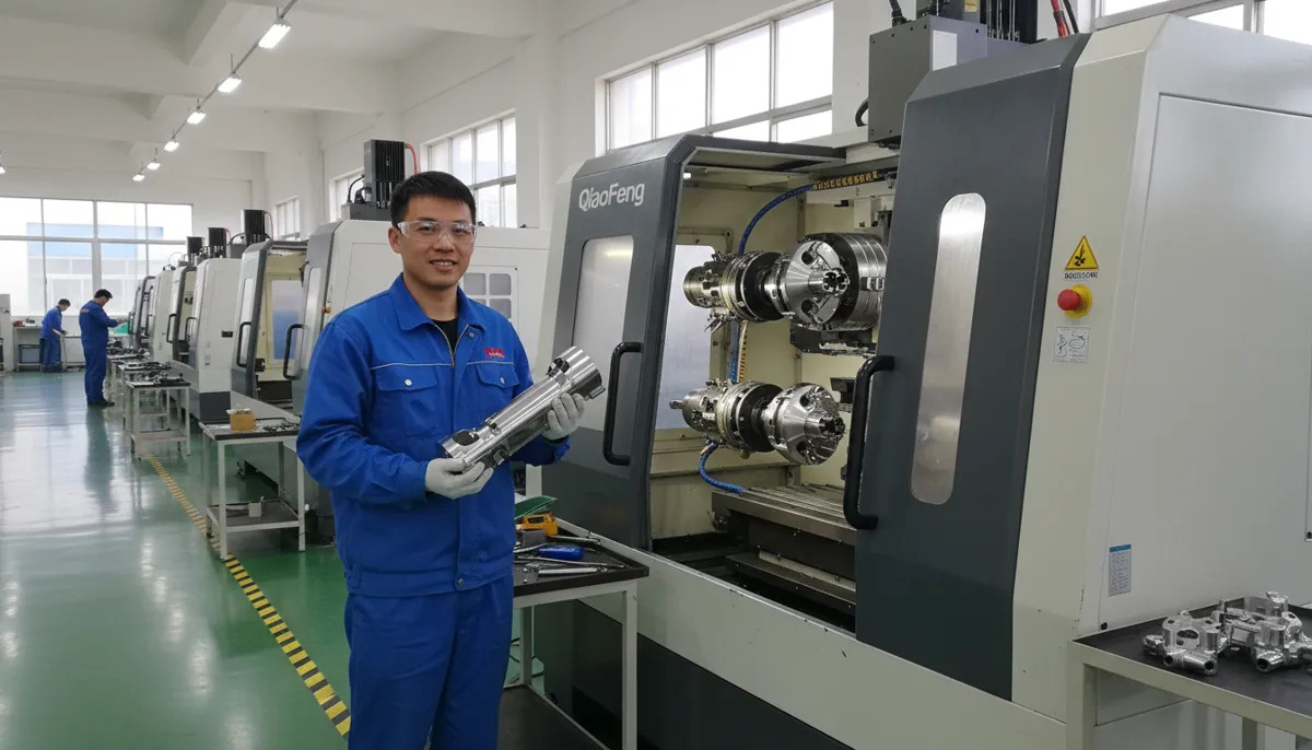 QiaoFeng multi-spindle CNC machine operator monitoring production